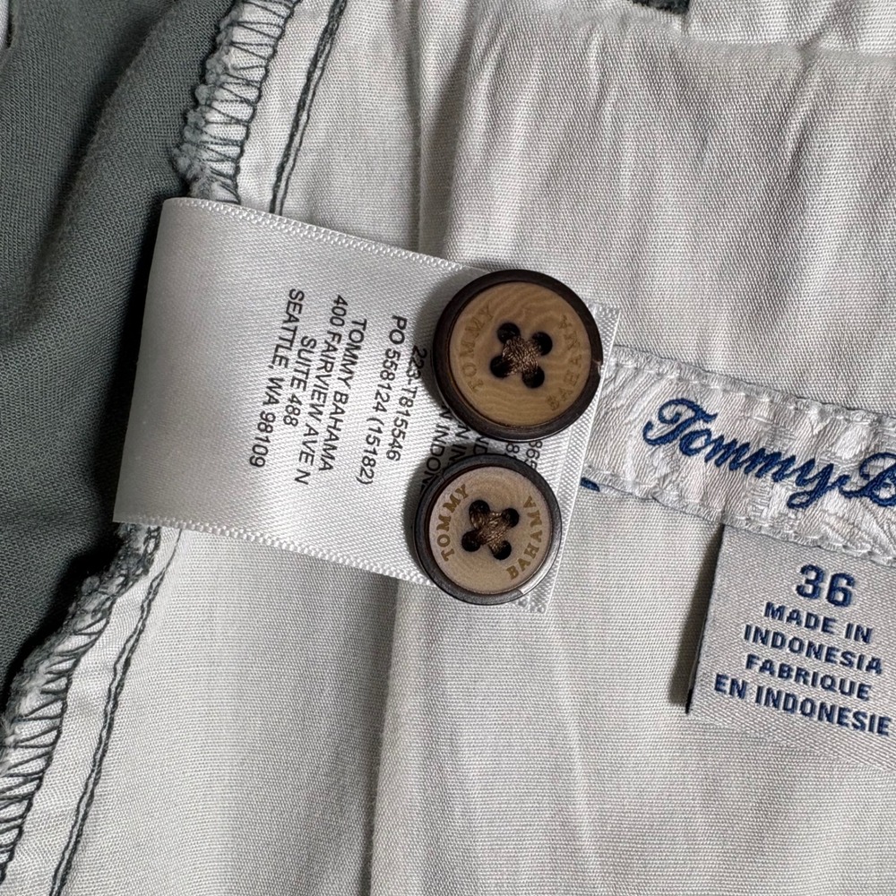 Tommy Bahama Boracay Shorts Mens 36 Green Olive Drab Flat Front Chino T815546 - Picture 8 of 11